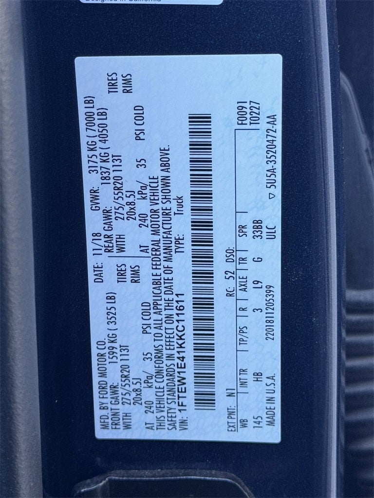 2019 Ford F-150 Lariat