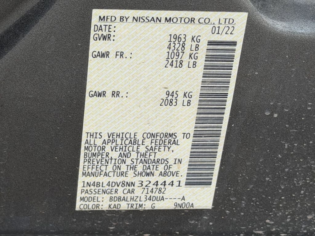 2022 Nissan Altima 2.5 SV