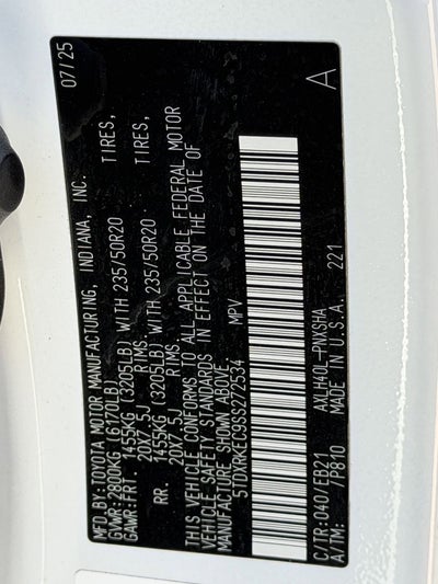 2025 Toyota Sienna XSE 7 Passenger