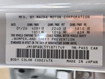 2026 Mazda Mazda3 Sedan 2.5 S Select Sport