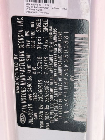 2019 Kia Sorento EX V6